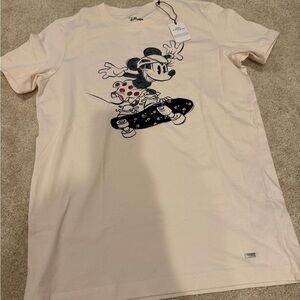 NWT Disney X Coach 29070 Minnie Mouse Sequin T-Shirt Tee Top Chalk XXS
